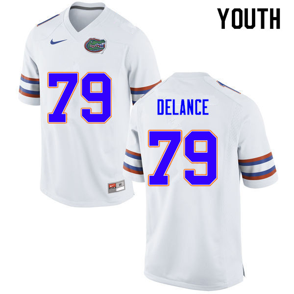 Youth #79 Jean DeLance Florida Gators College Football Jerseys Sale-White